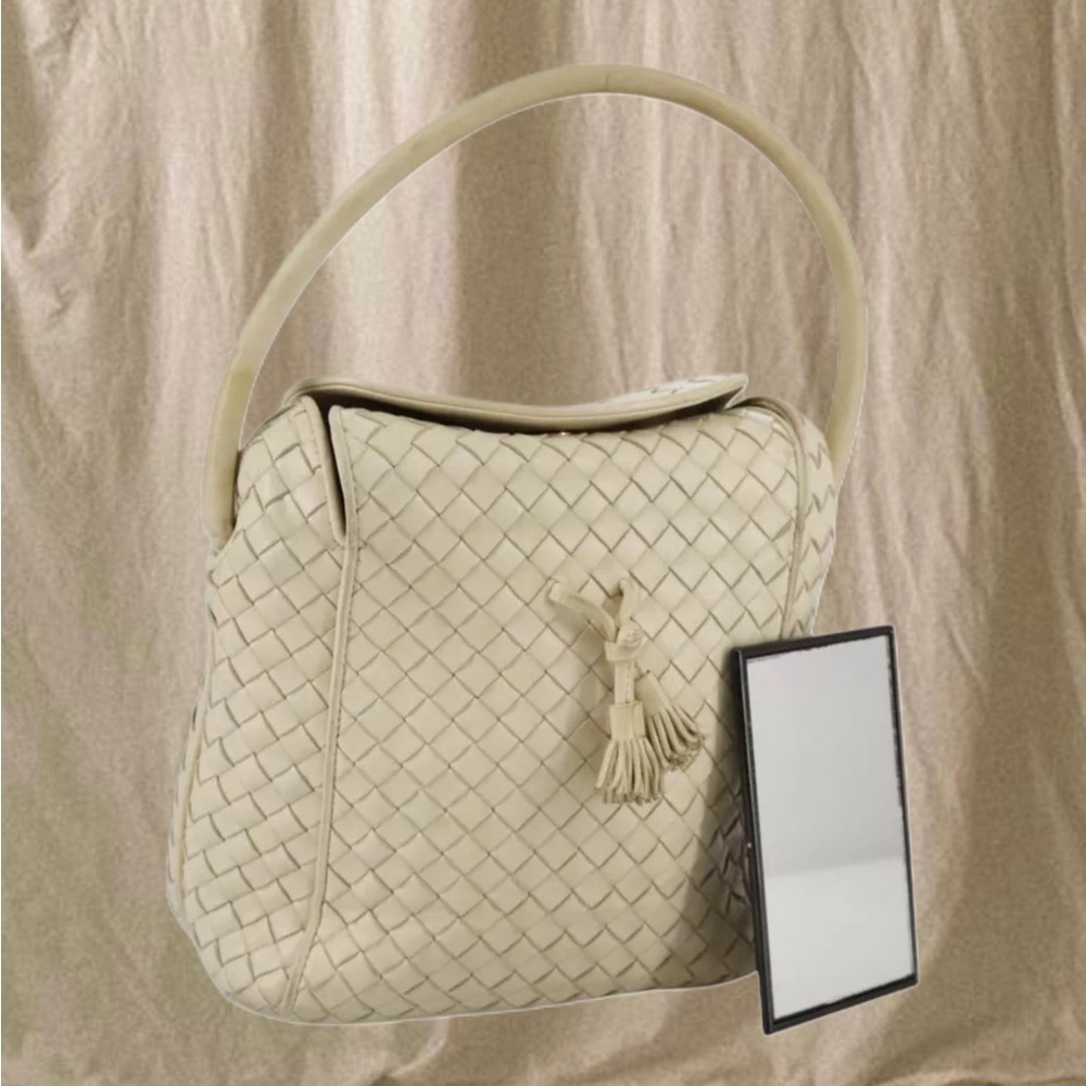 BOTTEGA VENETA INTRECCIATO Hand Bag Leather Beige Auth 109142